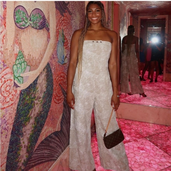 Zara Printed Linen Blend Jumpsuit - Picture 8 of 13